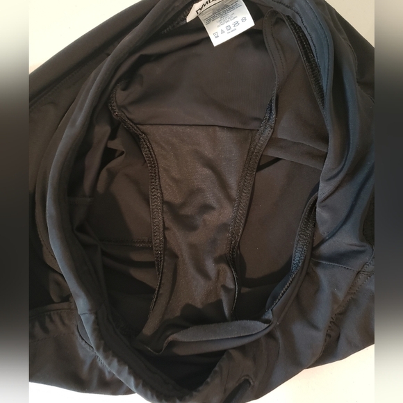 Lands' End Size 9 Black Swim Suit Shorts Lined Elastic Waist Mesh Pockets L - Picture 12 of 12